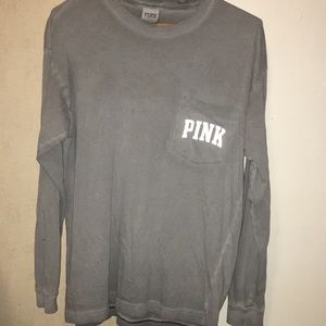 Grey PINK Victoria’s Secret long sleeve shirt